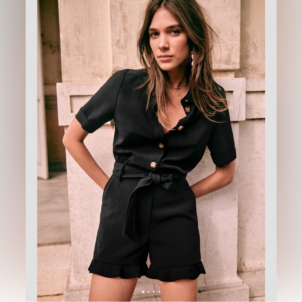 Sezane Elise Jumpsuit Black - Size 36